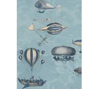 Cole & Son Carta da parati Macchine Volanti - Slate Blue & Gilver