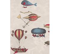 Cole & Son Carta da parati Macchine Volanti - Stone/ Rouge/ Blue