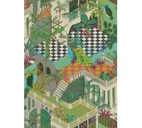Cole & Son Carta da parati Miami - Green/ Coral