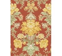 Cole & Son Carta da parati Poppies - Soft Yellow/ Cream and Spring Green on Terracotta