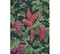 Cole & Son Carta da parati Woodvale Orchard - Ruby, Rose & Olive Green on Charcoal