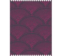 Cole & Son Tessuto Feather Fan Jacquard - Magenta on Charcoal