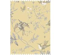 Cole & Son Tessuto Hummingbirds Silk - Gold & Soft Grey