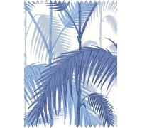 Cole & Son Tessuto Palm Jungle Linen Union - Hyacinth on White