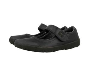 COLEGIALES DE PIEL NEGROS TIPO BAILARINA CON CIERRE AJUSTABLE LAMBDA