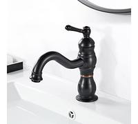 Coleniny Miscelatore Lavabo Bagno Nero Antico, Vintage Girevole a 360°, Monocomando in Ottone, Calda e Fredda (Antico Nero)