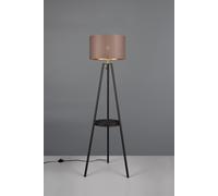 COLETTE PIANTANA 3 PIEDI CON TAVOLINO METALLO NERO E PARALUME TORTORA ED ORO H. 153CM 1 ATTACCO E27