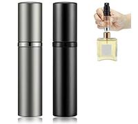 Colexy Atomizzatore di Profumo, 5ML Bottiglia Profumo Ricaricabile, Flacone Spray Profumo da Viaggio, Dispenser Profumo Portatile, Mini Nebulizzatori per Profumo per Vita Quotidiana (Nero+Grigio)