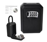 Colexy Cassetta Sicurezza Chiavi, Cassaforte per Chiavi a Parete, Cassaforte per Chiavis da Parete con Codice, Cassetta di Sicurezza per Chiavis per Casa, Garage, Ufficio, Esterno (Nero)