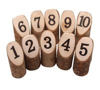 Colexy Dieci Segnaposto Numerici in Legno, 1 a 10 Numeri di Tavolo, Numero da Tavolo in Legno con Supporto di Base per Ristoranti, Matrimonio, Anniversario, Feste di Compleanno Decorazione