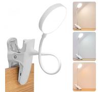 Colexy Lampada da letto bianca da lettura per bambini con tocco dimmerabile, 360°, flessibile, 3 colori, 5 luminosità, protezione degli occhi, lampada da letto USB, lampada da scrivania per studio