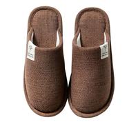 Colexy Pantofole Donna Uomo Antiscivolo, Lino di Cotone Materiale Comode e Traspiranti Slippers per Interni Pantofole Ospiti Lavabili Autunno Inverno Ciabatte per Hotel Casa Spa (Caffè, 44-45)