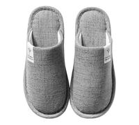 Colexy Pantofole Donna Uomo Antiscivolo, Lino di Cotone Materiale Comode e Traspiranti Slippers per Interni Pantofole Ospiti Lavabili Autunno Inverno Ciabatte per Hotel Casa Spa (grigio, 44-45)