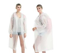 Colexy Poncho Impermeabile, Poncho Antipioggia Per Adulti da Portatile Eva Trasparenti Riutilizzabili, Cappotto di Pioggia Poncho per Bicicletta in Campeggio All'aperto per Uomo e Donna (Bianco)