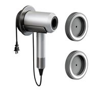 Colexy Porta Phon da Parete Senza Forare, Supporto Autoadesivo per Asciugacapelli e Piastra, con 2 Portaugelli,Organizzatore Salvaspazio per Bagno, Camera da Letto, Hotel e Barbiere