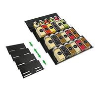 Colexy Portaspezie da Cassetto, Estensibile da 30cm a 60cm, Porta Spezie da Cassetti in Acrilico, Cassetto per Spezie, Dispenser Spezie Espositore Portaspezie Regolabile per Cucina Combinato (Nero)