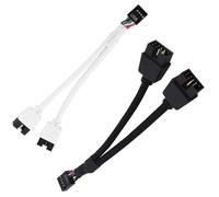 Colexy USB 2.0 9 Pin Splitter Scheda Madre, Estensione USB per PC, 2 Pezzi Cavo USB 2.0 Scheda Madre, Estensione USB (Bianco e Nero)