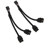 Colexy USB 2.0 9 Pin Splitter Scheda Madre, Estensione USB per PC, 2 Pezzi Cavo USB 2.0 Scheda Madre Nero, Estensione USB