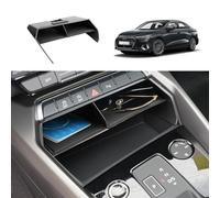 Coleya Scatola Portaoggetti del Console Centrale Compatibile con A*udi A3 8Y 2021-2023, Console Centrale Portaoggetti, Accessori A3 8Y Organizer per Braccioli con Tappetino Antiscivolo (Nero)