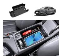 Coleya Vano Portaoggetti per Bracciolo Compatibile con Audi A4 Audi A5 2017-2024, Scatola Portaoggetti del Bracciolo Centrale, Organizer per Braccioli con Tappetino Antiscivolo (Nero)