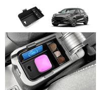 Coleya Vano Portaoggetti per Bracciolo Compatibile con Ford Puma 2020-2025/Ford Fiesta 2017-2024, Scatola Portaoggetti del Bracciolo Centrale, Organizer per Braccioli con Tappetino Antiscivolo (Nero)