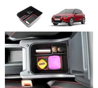 Coleya Vano Portaoggetti per Bracciolo Compatibile con Seat Arona/Seat Ibiza 2017-2024, Scatola Portaoggetti del Bracciolo Centrale, Organizer per Braccioli con Tappetino Antiscivolo (Rosso)