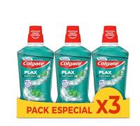 COLGATE - Colutorio Plax Multiprotezione Pack 3 x 500 ml - Risciacquo alla bocca con fluoro - Rimuove la placca batterica e fornisce una protezione 24 ore - Alito fresco