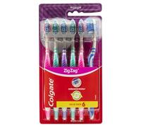 Colgate CP24503, Spazzolino da Denti Zig Zag, Pulizia Interdentale Profonda, 6 pz, Multicolore