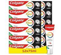 COLGATE Dentifricio Colgate Total Carbone - difesa per 24 ore - 8 benefici per una protezione completa - il set di 12 tubi da 75 ml
