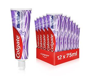Colgate Dentifricio Max White Sparkle Diamonds 12 x 75 ml - sbiancamento dei denti ideale per denti più lisci e bianchi - ripristina lo sbiancamento naturale dei denti e rinfresca il respiro in modo