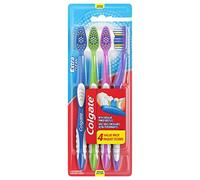 Colgate Extra Clean - Spazzolino da denti a testa intera, medio, 4 pezzi