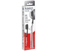Colgate Keep Slim Soft Charcoal Bristles Starter Pack | Replaceable 2X Brush Head | Reusable Metal Handle