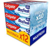 Colgate Max Fresh dentifricio con cristalli rinfrescanti 12 x 75 ml | dentifricio fresco durevole | sapore di menta fresca | protezione contro la carie