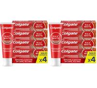 Colgate Max White, Dentifricio Sbiancante Per Caffè e Tè, 4x75 ml (Confezione da 2)