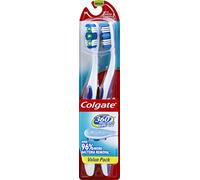 Colgate Spazzolino da denti a 360° con detergente per lingua e guance, medio, 2 pezzi