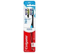 Colgate Spazzolino da denti a setole morbide a 360° Advanced Floss-Tip per adulti, confezione da 2