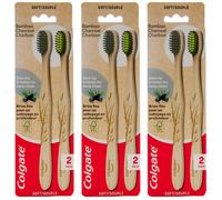 Colgate Spazzolino da Denti Bambù Carbone Soft 3 x 2 Pezzo Bambuszahnbürste Con