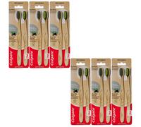Colgate Spazzolino da Denti Bambù Carbone Soft 6 x 2 Pezzo Bambuszahnbürste Con
