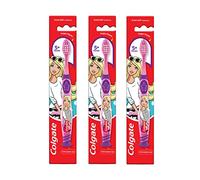Colgate Spazzolino da denti manuale Barbie per bambini dai 5 anni in su, multicolore, confezione da 3, setole extra morbide con pulisci lingua