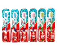 Colgate Spazzolino da denti manuale per adulti, sottile, morbido, confezione da 6, ultra morbido, multicolore