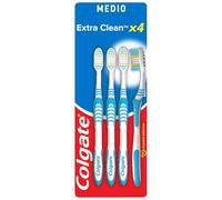 Colgate Spazzolino Extraclean, Setole Allungate Medie Confezione da 4 Pezzi I Pulizia profonda e completa della bocca I Combatte i batteri e l'alito cattivo