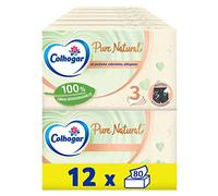 Colhogar Pure Natural 12 x 80 - Scatola per il viso morbida e biodegradabile, resistente alla lavatrice, realizzata con materiali riciclati, scatola con 960 fazzoletti per il viso, colore naturale