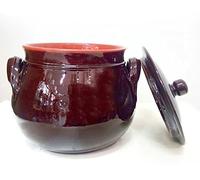 Colì Pentola bombata con coperchio TERRACOTTA per sughi zuppe