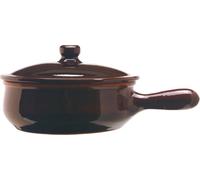 Coli Pentola Casseruola Terracotta 1 Manico in Terracotta cm 25 con Coperchio - Bruna
