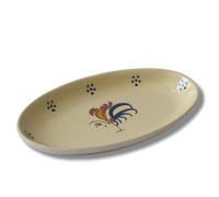 Colì Piatto da Portata ovale linea Gallo, Stoviglie in Terracotta, Pirofila, Vassoi da Forno per Carne, Pesce, Aperitivi, Antipasti, Dessert - Lunghezza 34 cm, Made in Italy
