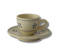 Colì Set tazza da espresso con piattino in terracotta, Tazzina da caffè, Disegno Stelle, 100 ml Maioliche e Terrecotte.