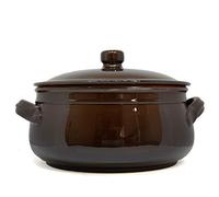 Colì Tegame in Terracotta con Coperchio, Tegame Artigianale, Marrone, Diametro 27 cm