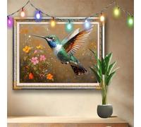 Colibrì 5D Diamond Painting Kit Completo con Crystal Art e Diamantini per Adulti,Paesaggio Pittura Diamante Fai Da Te Grandi 70x50cm,Strass Ricamo a Punto Croce per Decorazione Casa e Pareti 58F-1564