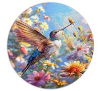 Colibri Fiore Puzzle 1000 Pezzi Rotondo Carta Puzzle per Adulti
