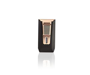 Colibri Slide - Accendino a doppio getto, nero opaco + oro rosa